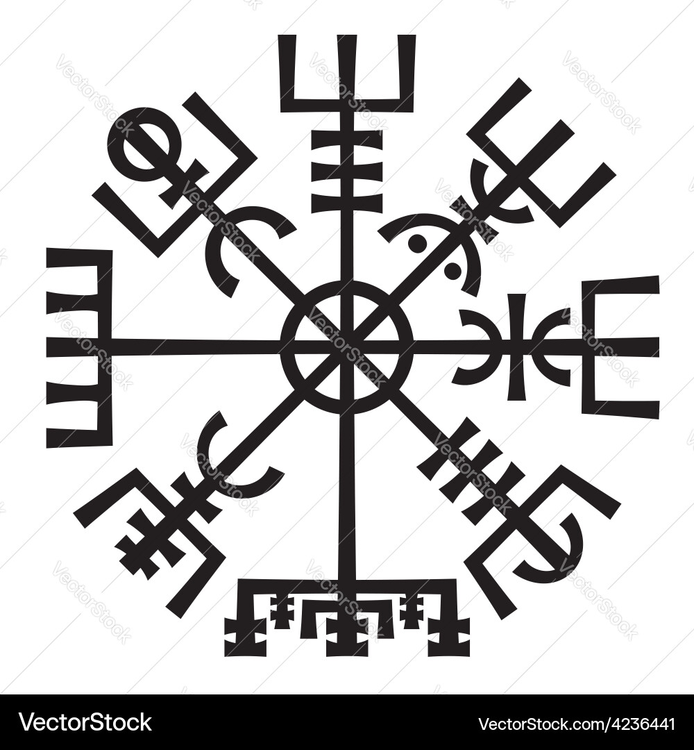 Vegvisir Runes - Viking Navigation Symbol Vector Image