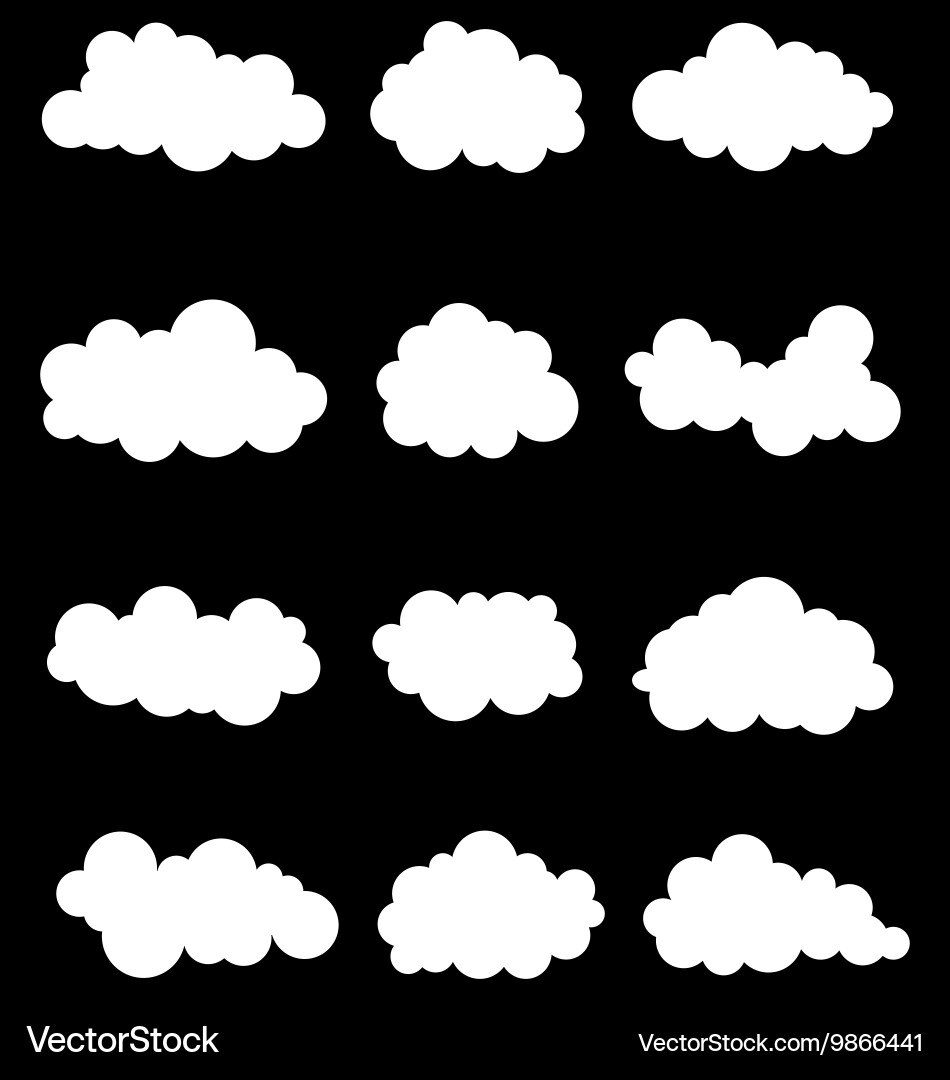 White clouds Royalty Free Vector Image - VectorStock