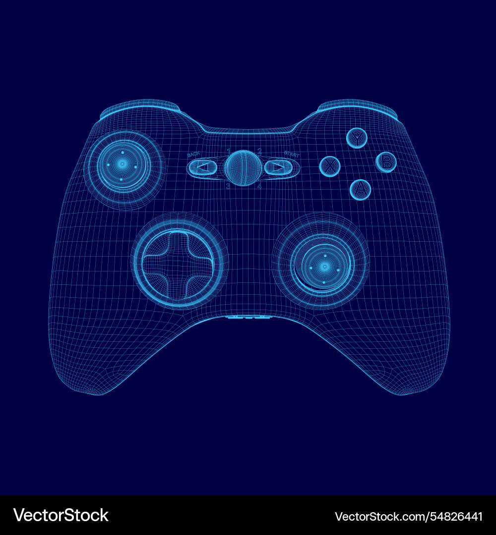 Wireframe gamepad game controller or joystick Wireframe gamepad game controller or joystick vector image