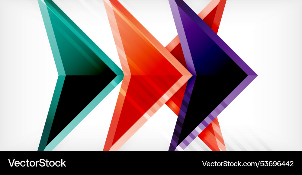 Abstract background color triangles and arrows Vector Image