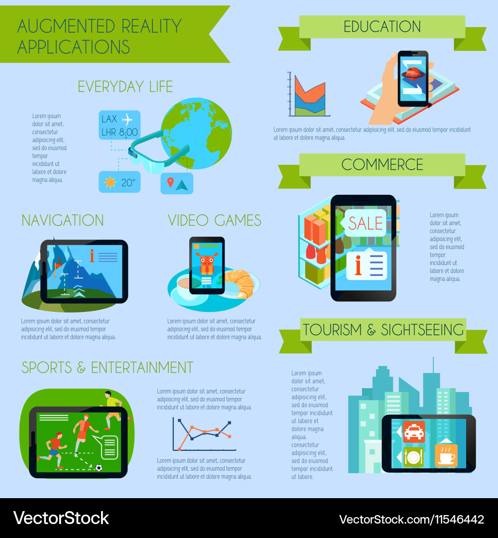 Augmented reality infographic set Royalty Free Vector Image