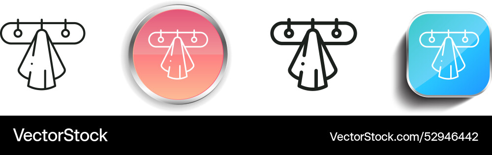 Coat rack icon thin linear regular and button vector image