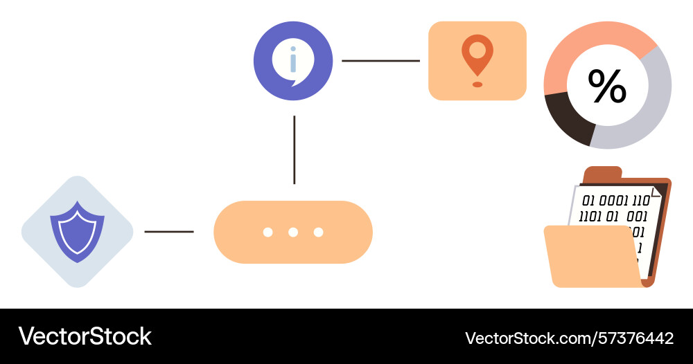 Data flow network with analytics information vector image