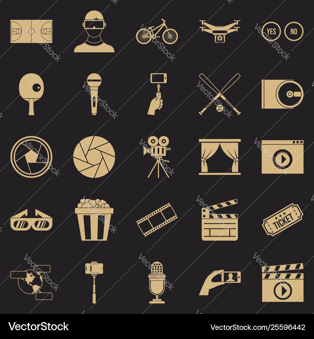 General producer icons set simple style Vector Image