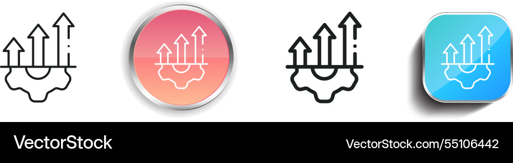 Improvement icon thin linear regular and button Improvement icon thin linear regular and button vector image