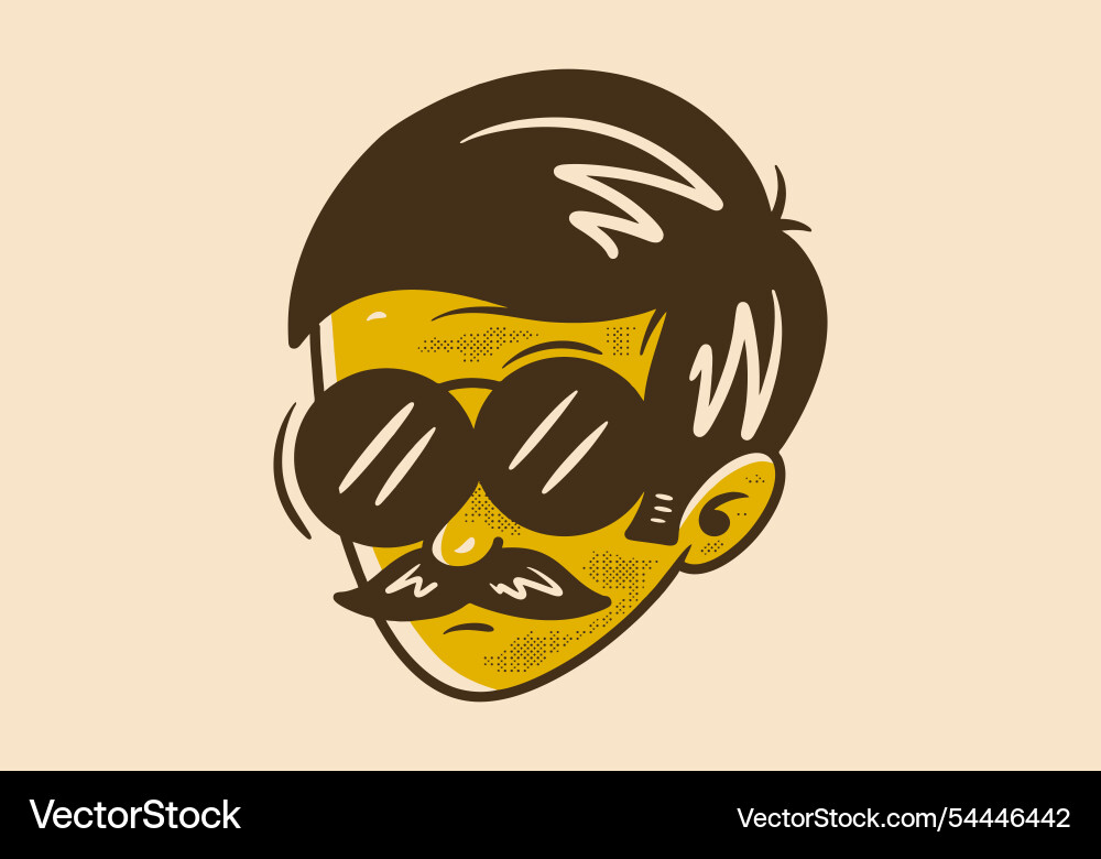 Man with moustache character in retro style Man with moustache character in retro style vector image