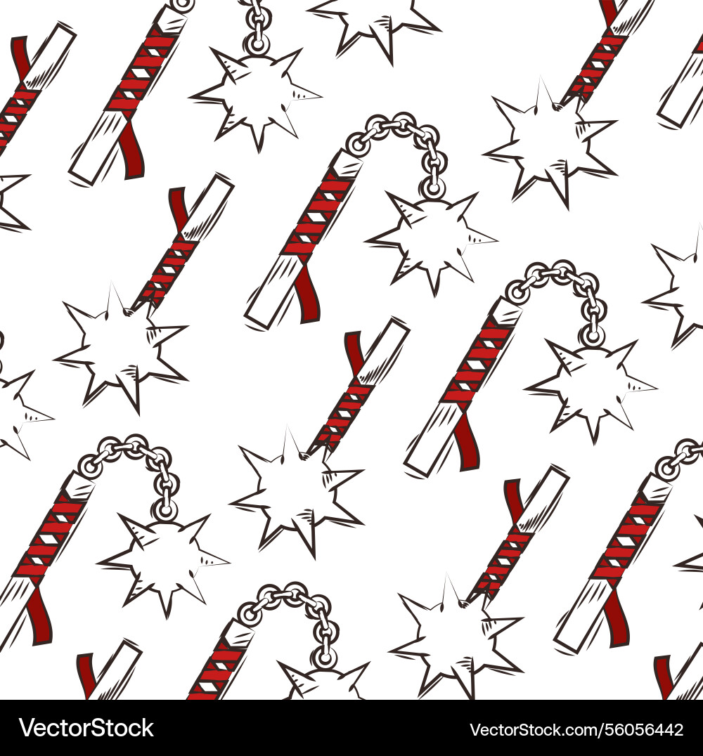 Medieval weapons pattern background vector image