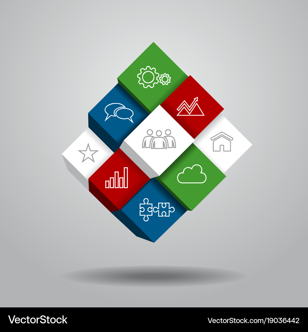 Modern Workflow Blocks vector image