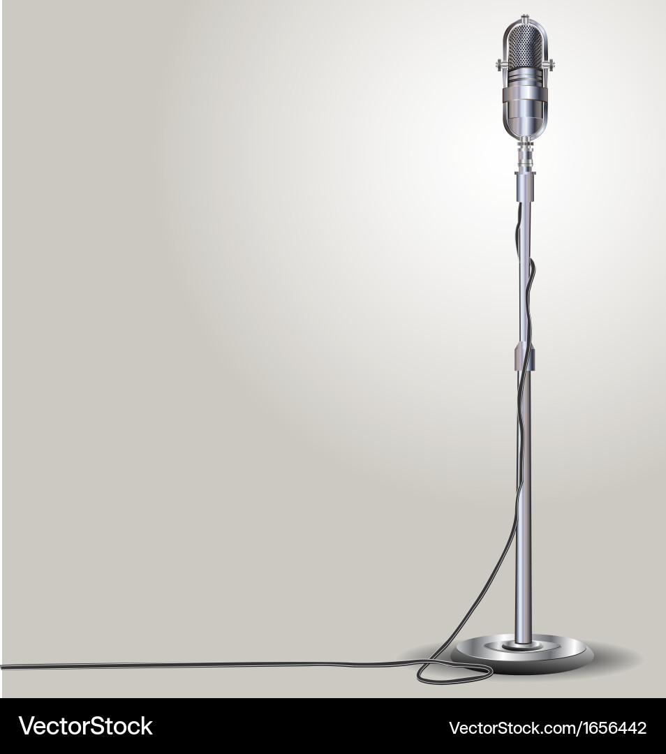 Retro microphone Royalty Free Vector Image - VectorStock