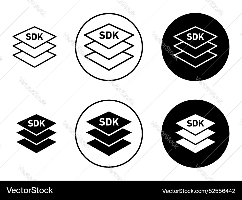 Sdk icon set on white background Sdk icon set on white background vector image