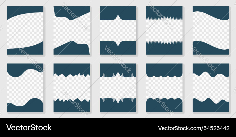 Set of separator shapes abstract curve lines Set of separator shapes abstract curve lines vector image