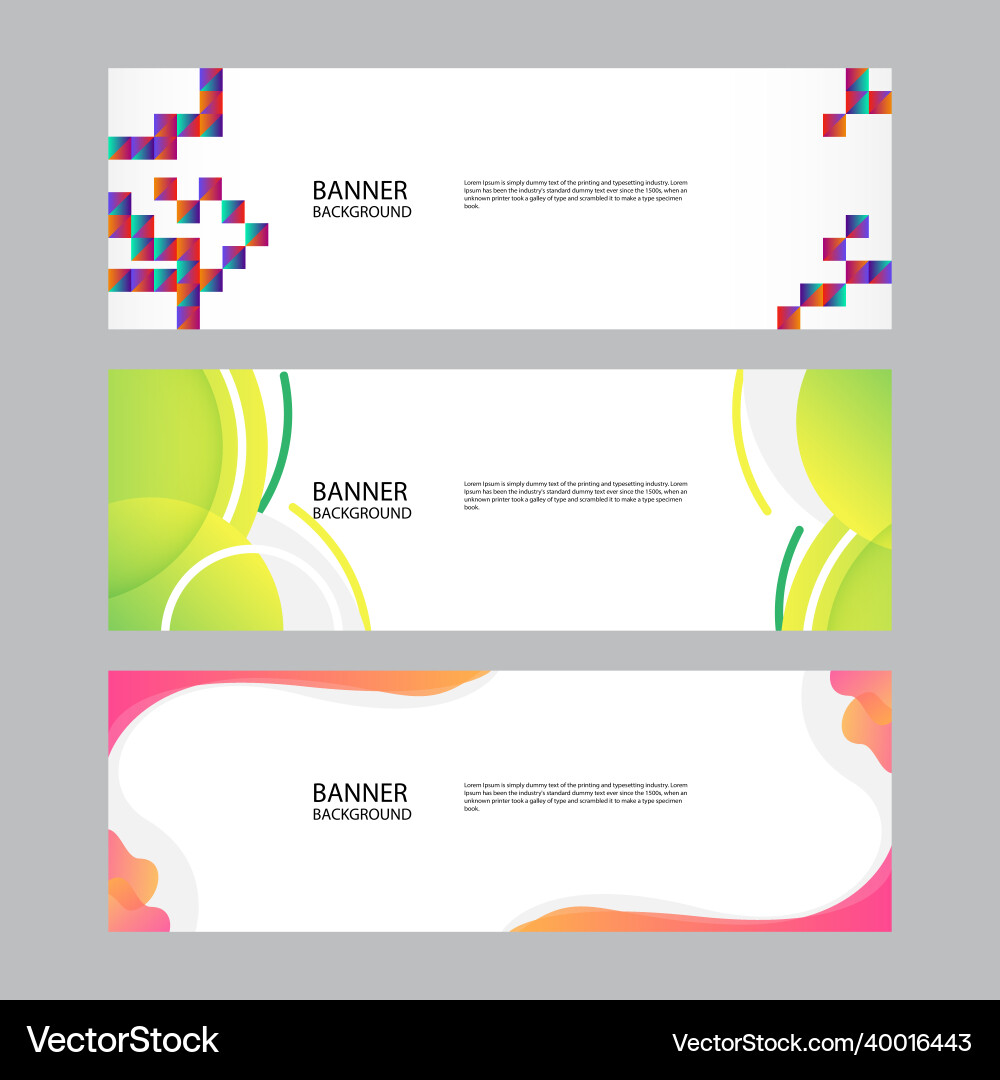 Abstract banner design web template set Vector Image