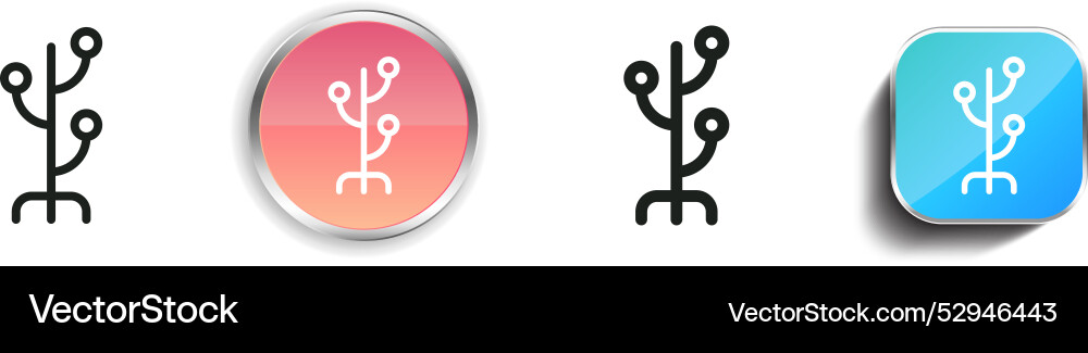 Coat stand icon thin linear regular and button vector image