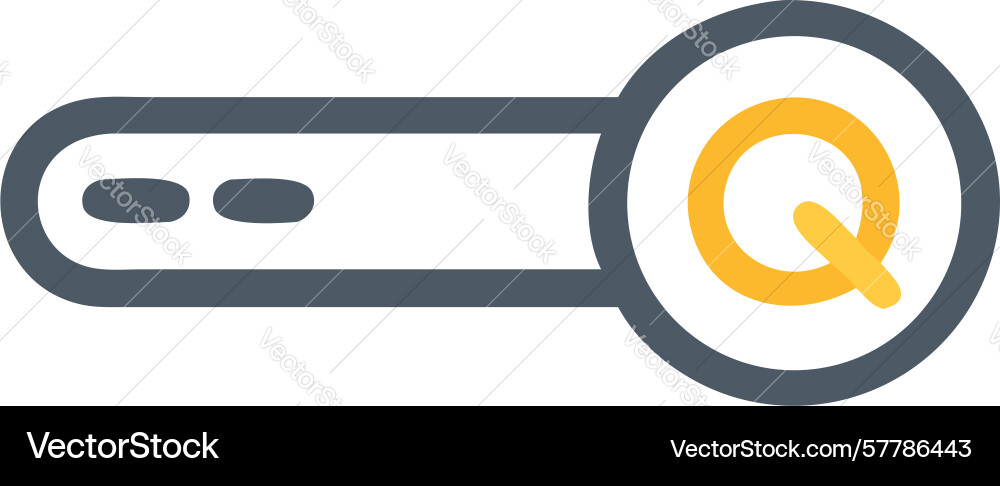 Dark mode search bar icon with q query design vector image