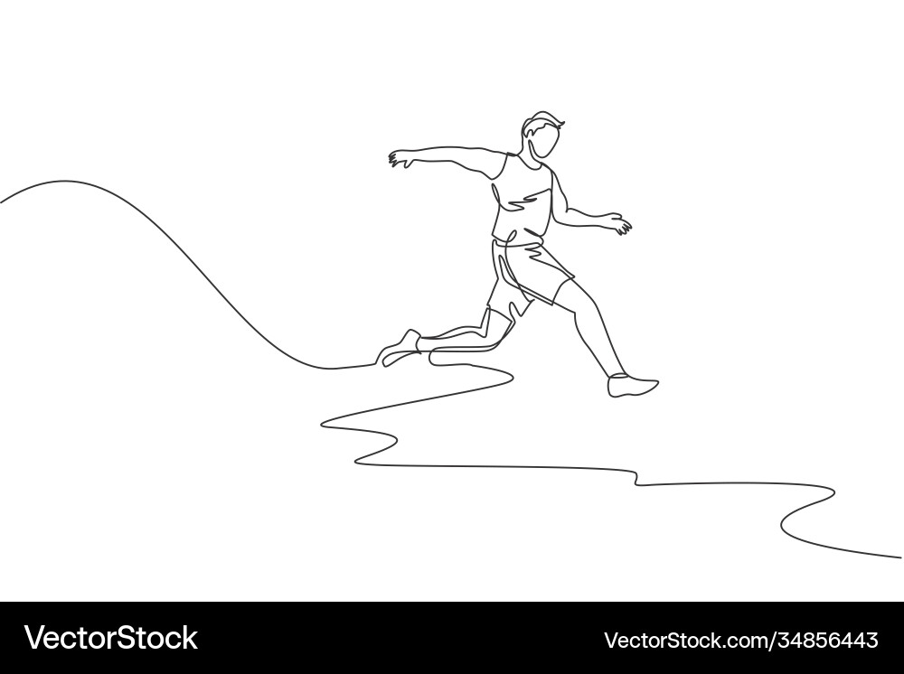 Dynamic Single Line Runner vector image