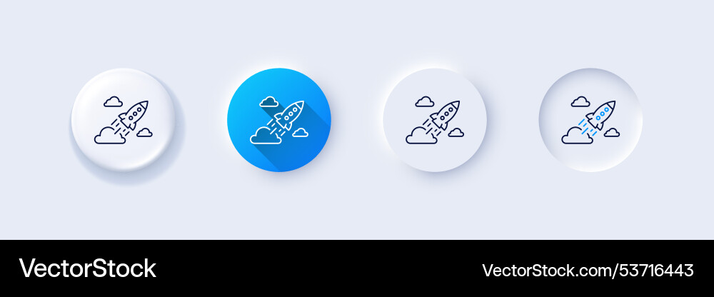 Startup rocket line icon launch project sign Startup rocket line icon launch project sign vector image