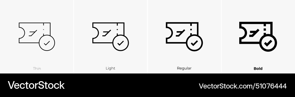 Check in icon thin light regular and bold style Check in icon thin light regular and bold style Vector Image