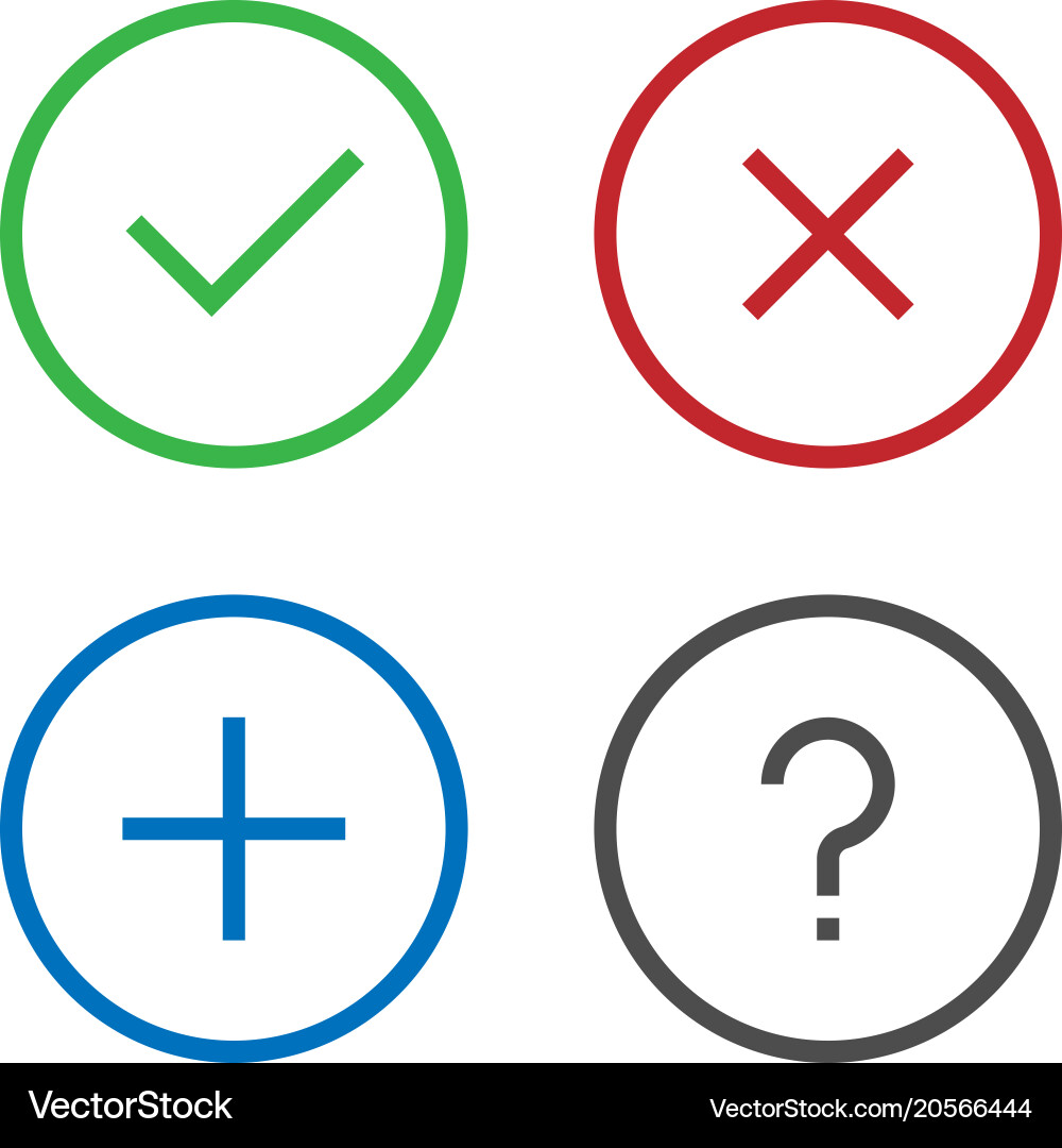 Checkmark & Delete Icons Set vector image