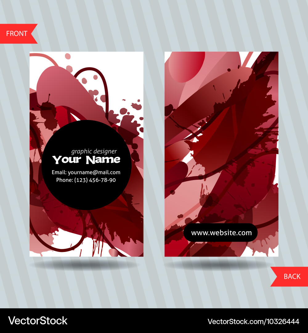 Colorful decorative business cards with free Vector Image