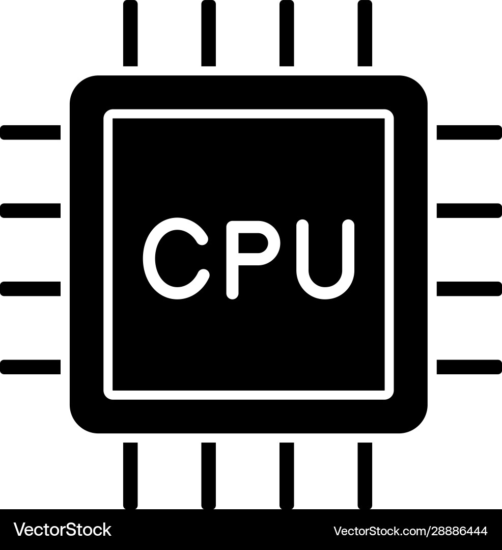 CPU Microchip Icon vector image