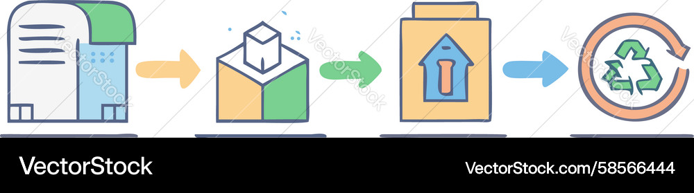 Data Flow Process Icons Vector Image