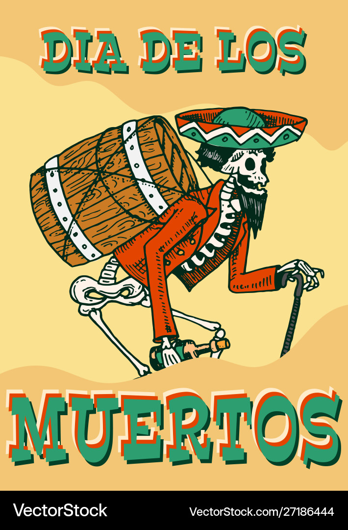 Day dead posters on a colored background Day dead posters on a colored background vector image