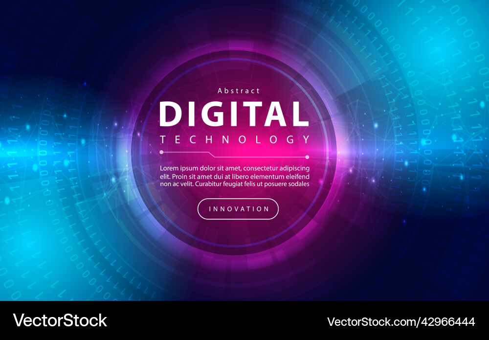 Digital technology security pink blue background Vector Image