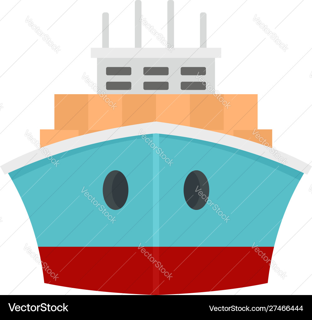 Front container ship icon flat style Front container ship icon flat style vector image