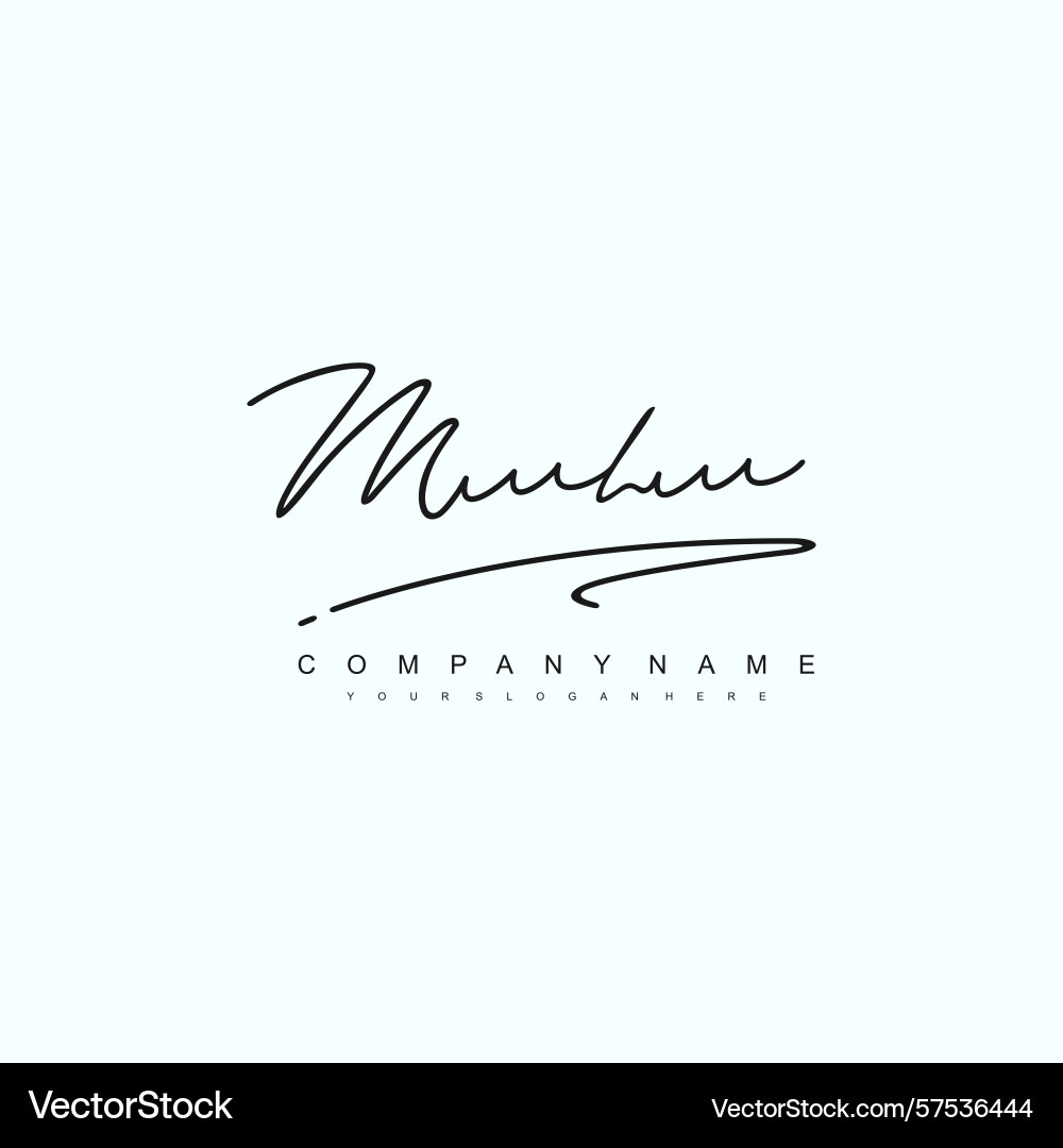 Minimal signature logo design with ml initials Minimal signature logo design with ml initials Vector Image