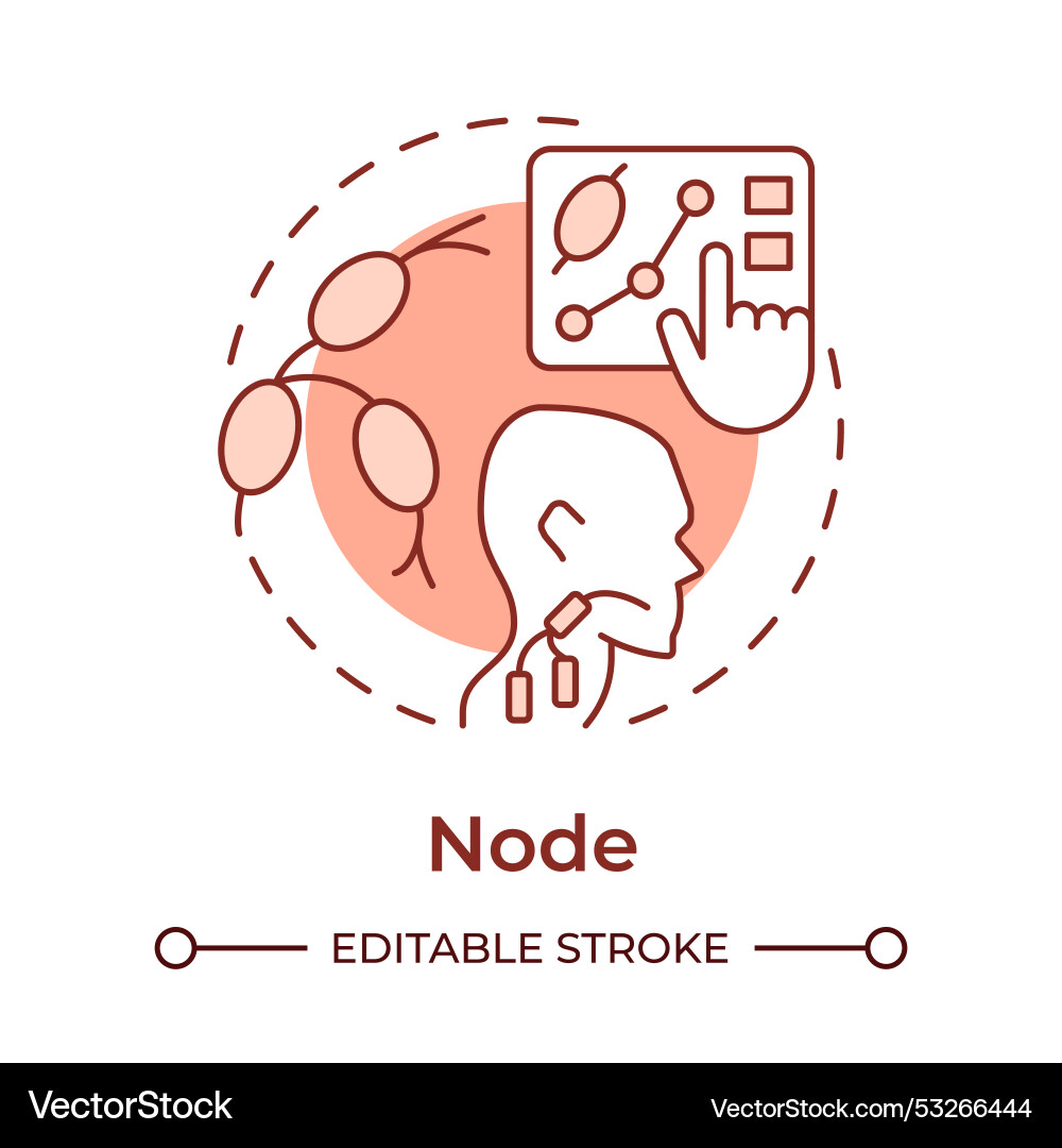 Node soft red concept icon vector image