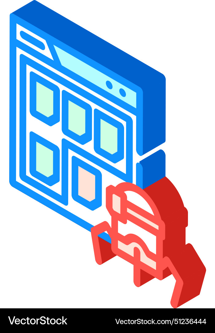 Structured data seo isometric icon Structured data seo isometric icon vector image