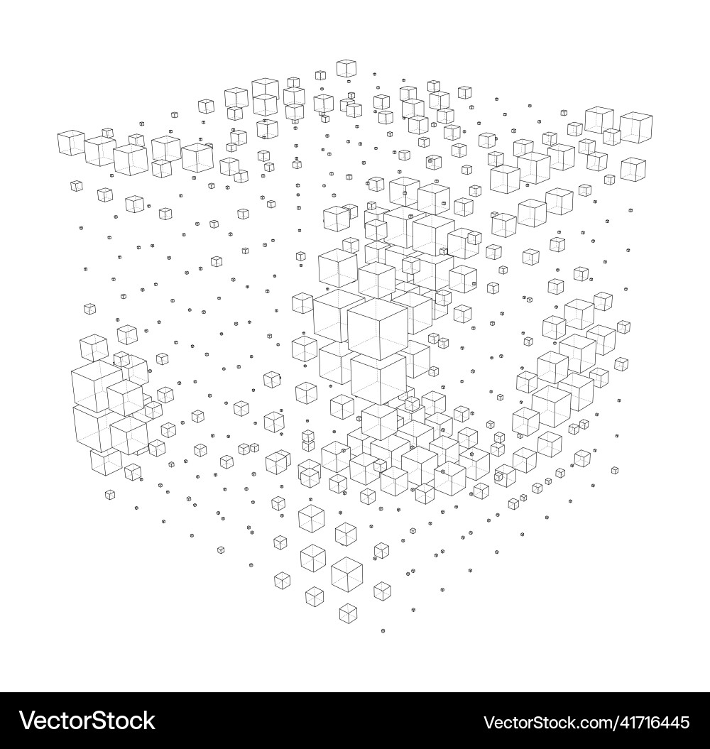 Abstract 3D Cube Background Vector Image