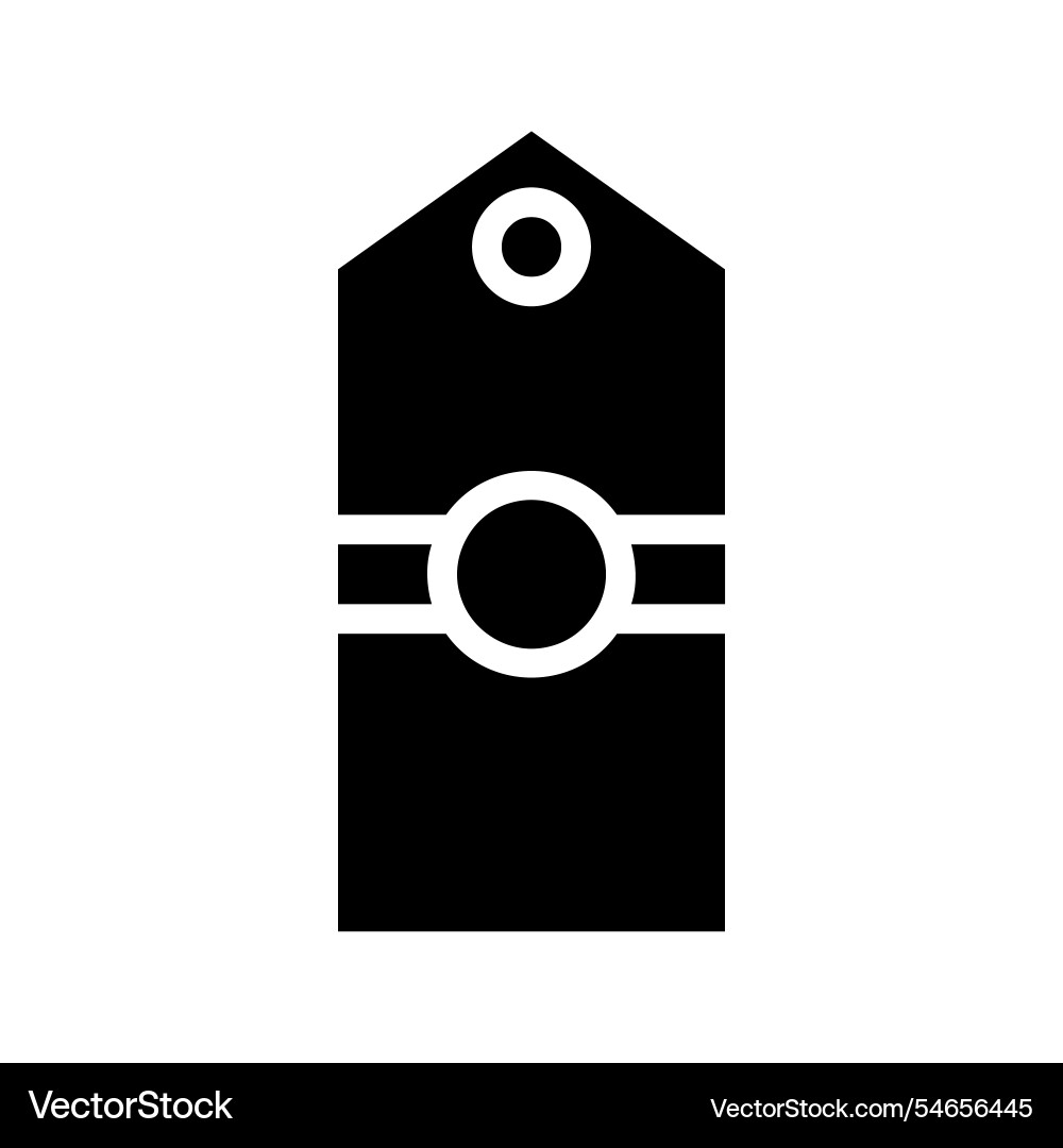 Black price tag with string hole concept Vector Image