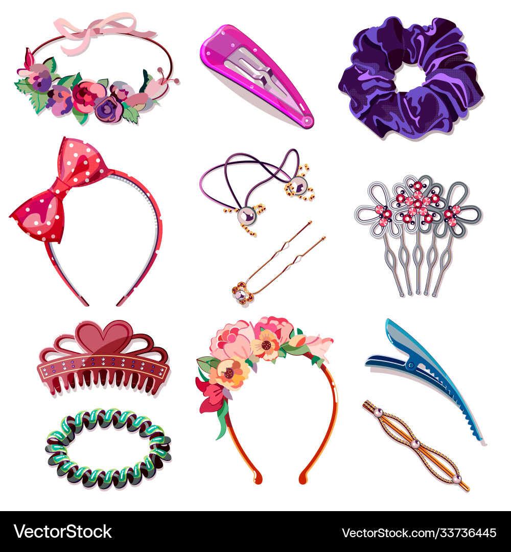 Cute Hair Accessories Royalty Free Vector Image