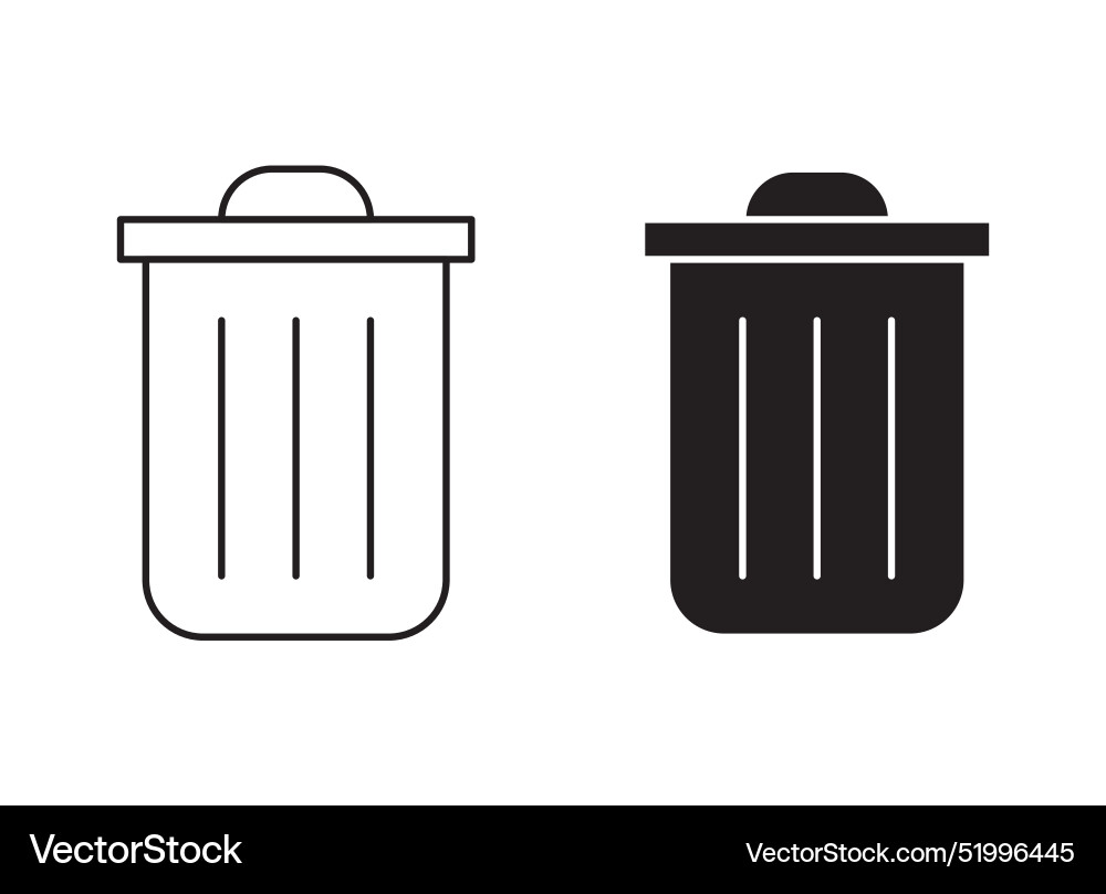 Delete outline icon collection or set thin Vector Image
