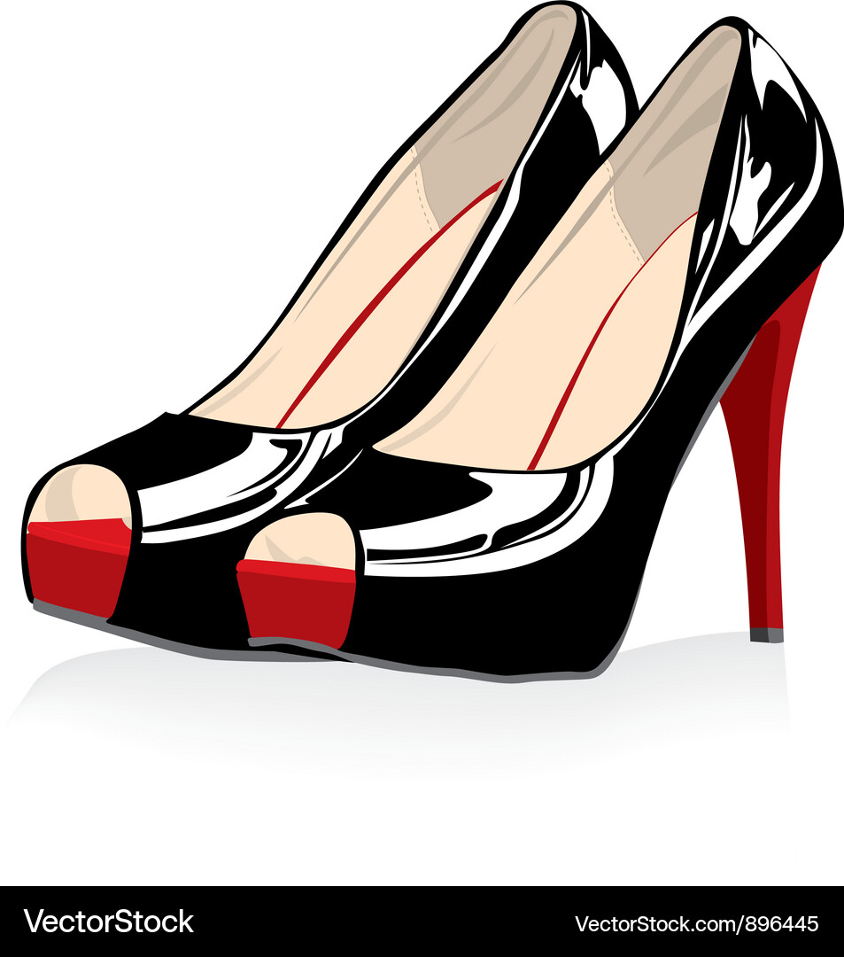 Elegant Red Heel Shoes Vector Image