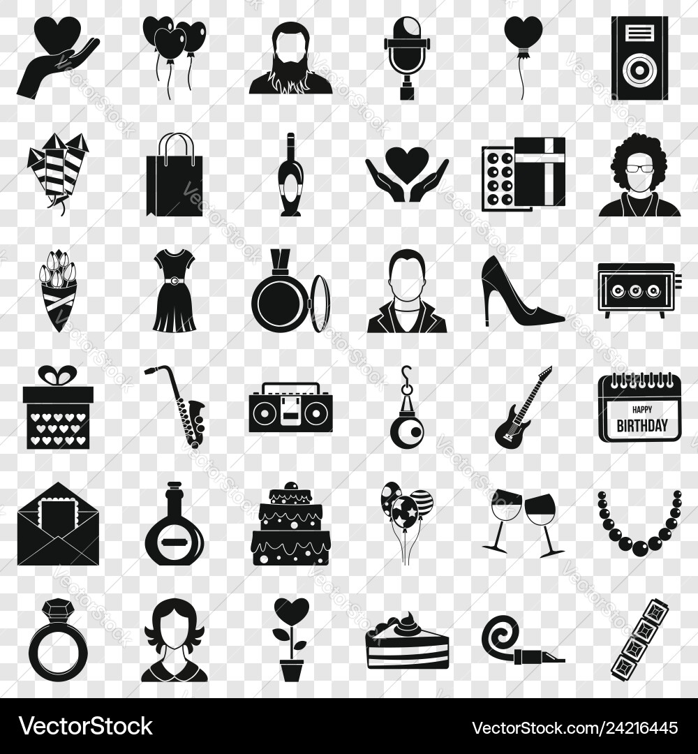 Geburtstagsfeier Icons einfach Stil Geburtstagsfeier Icons einfach Stil vektorbild