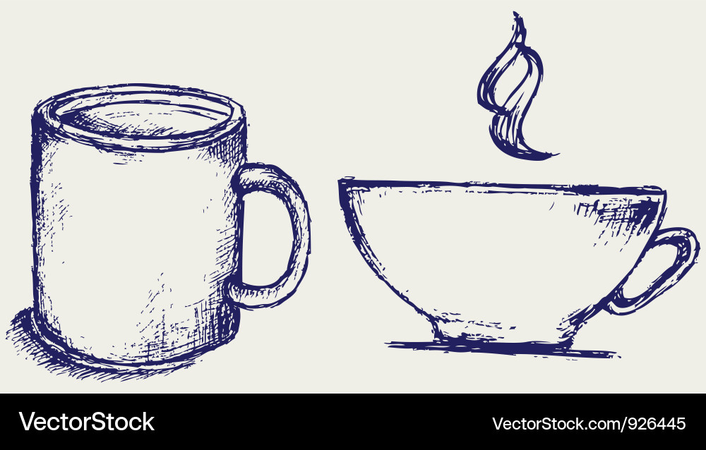 Hand-Drawn Kaffeetasse Vektorbild