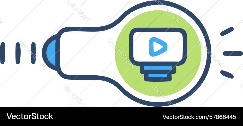 Minimalist video idea icon design generative ai Vector Image