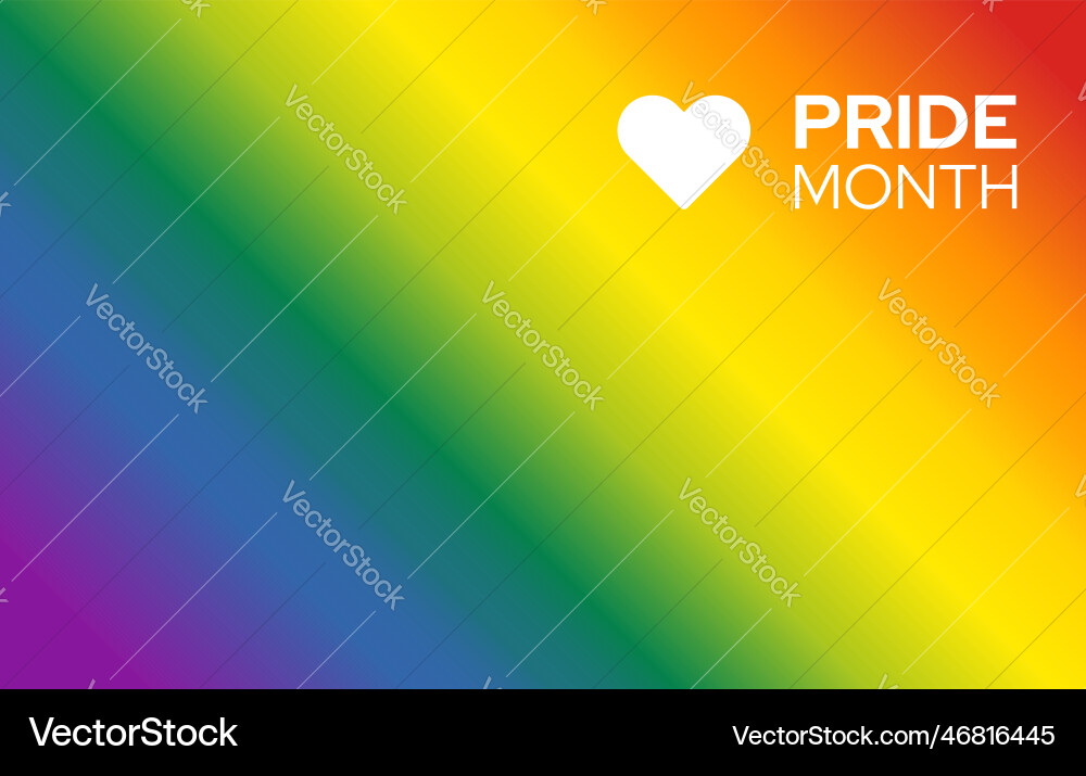 Pride flag gradient background with text vector image