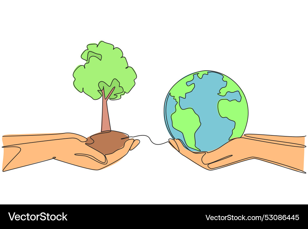 Single continuous line drawing two pairs of hands Single continuous line drawing two pairs of hands vector image