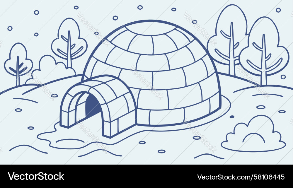 Snow Igloo with Path Vector Image
