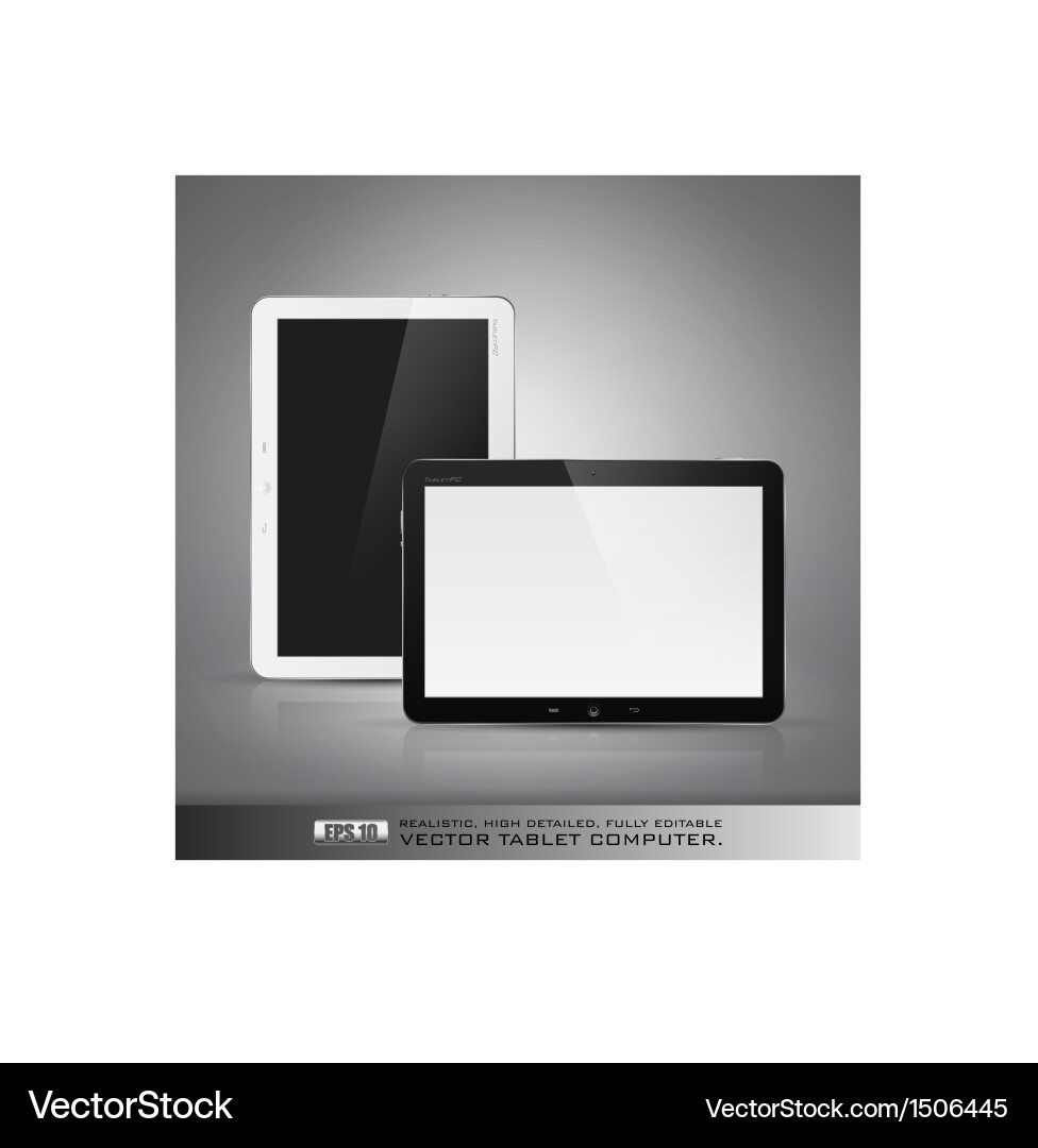 Tablet Computer on Dark Background vector image
