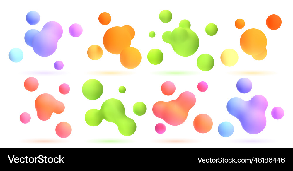 3d abstract blobs set 3d abstract blobs set vector image
