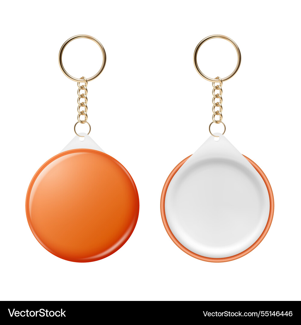 3d realistic round keychain design 3d realistic round keychain design Vector Image
