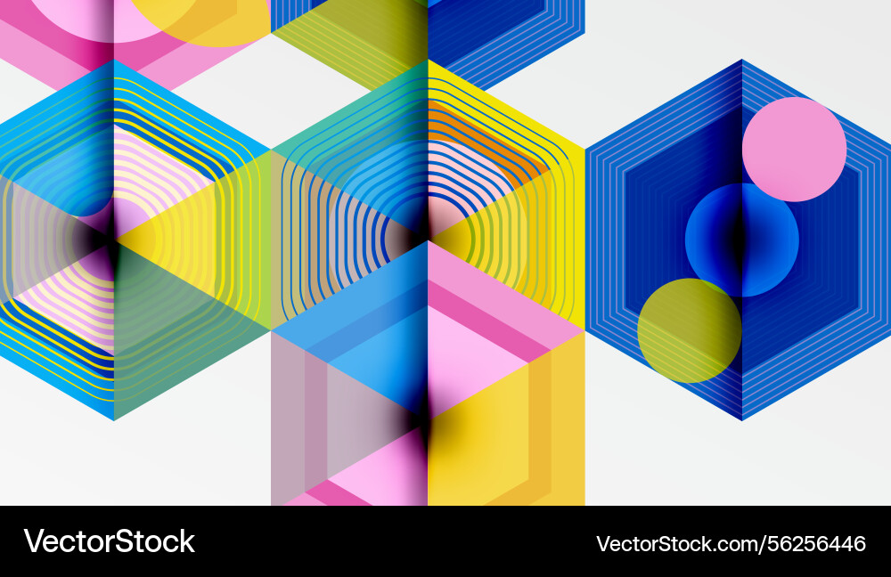 Abstract geometric composition intersecting cubes Abstract geometric composition intersecting cubes vector image