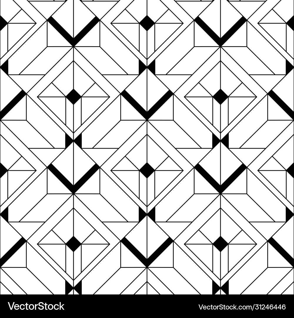 Art deco pattern black white background Royalty Free Vector
