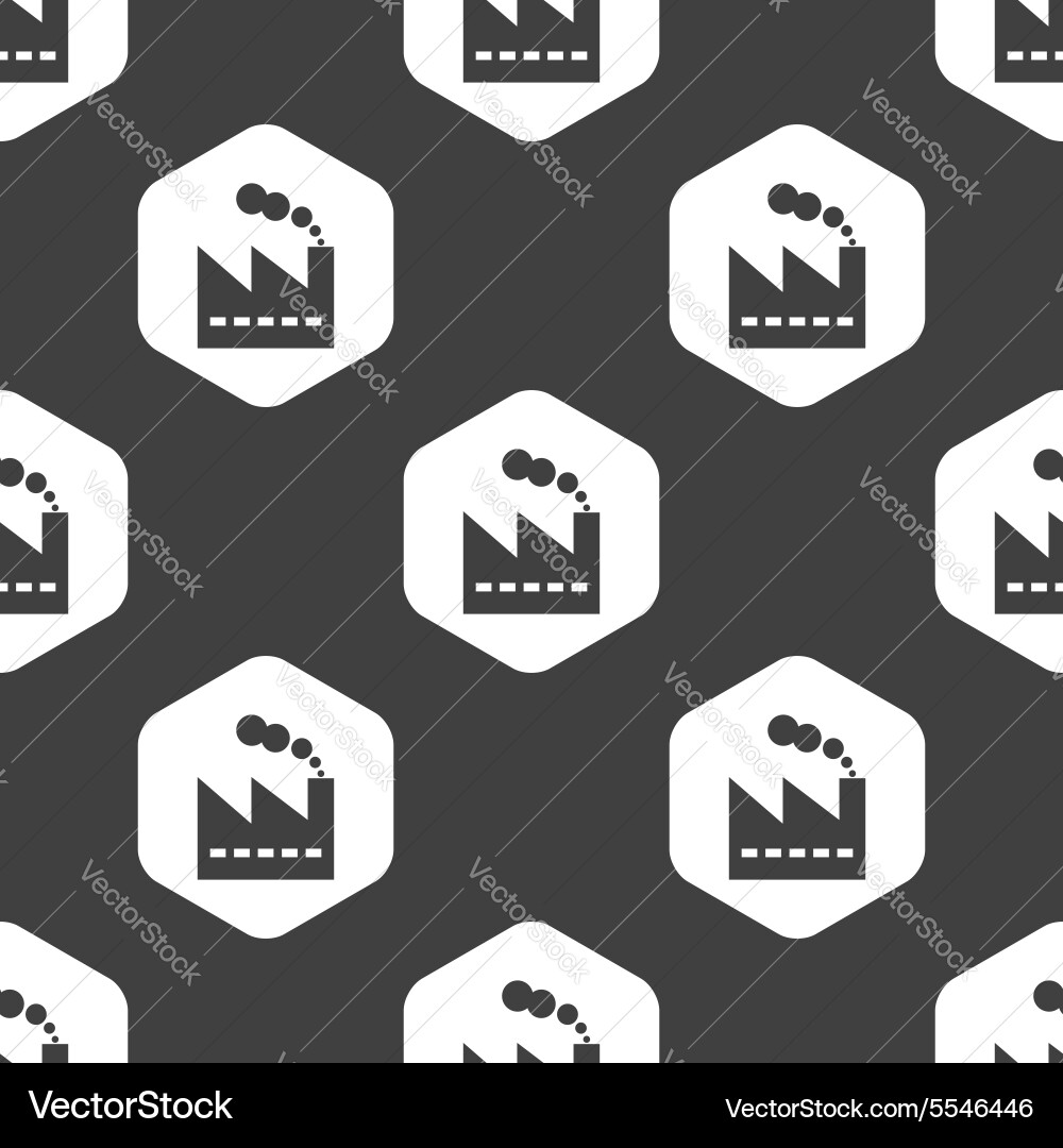 Black hexagon factory pattern Vector Image