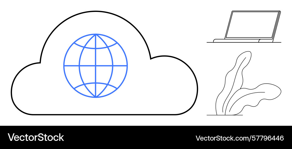 Cloud computing concept with globe inside vector image