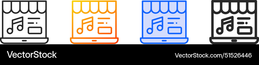 Commerce and shopping iconthin linear gradient Commerce and shopping iconthin linear gradient vector image